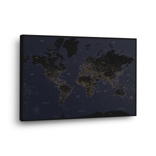 Pasaulio žemėlapis Nr.8 Juoda anglis ir auksas